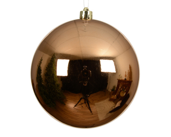 Weihnachtskugel SHINY in brandy aus Kunststoff