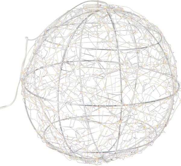 Dekoobjekt LED BALL in silberfarben aus Eisen