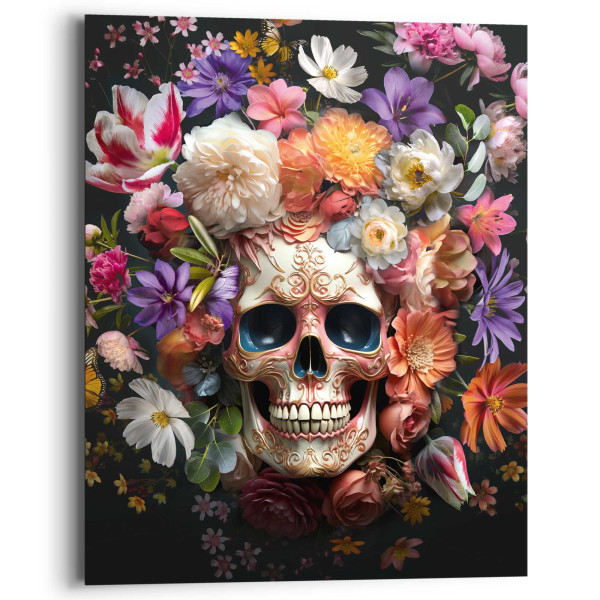 Bild FLORAL SKULL in mehrfarbig