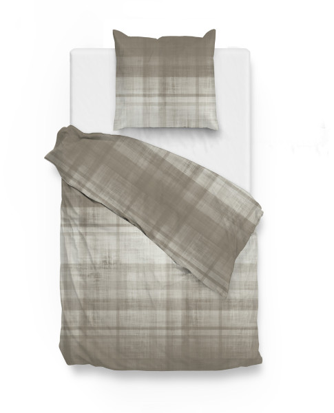 Bettwäsche MARLEY BIBER taupe in taupe aus Baumwolle