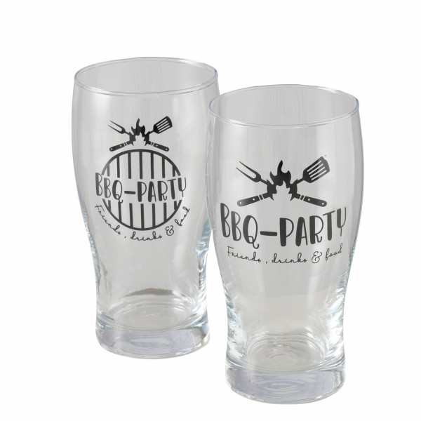 Bierglas BBQ in schwarz aus Glas