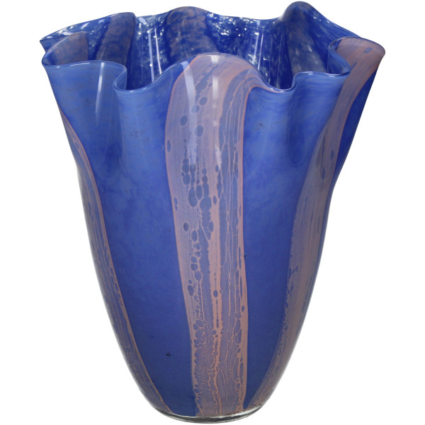 Vase HAYLEY blau in blau aus Glas