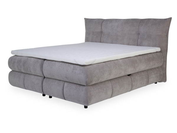 Boxspringbett CATRIONA in hellgrau aus Stoff