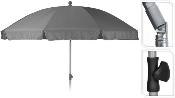 Sonnenschirm SOLE in grau aus Materialmix