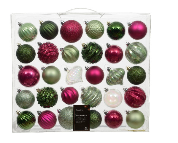 Weihnachtskugel-Set MIX in mehrfarbig aus Kunststoff