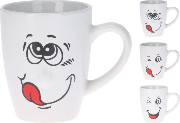 Kaffeebecher SMILE in weiß aus Keramik