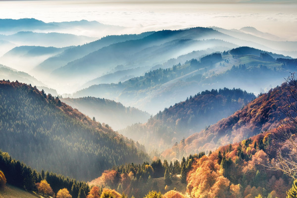 Bild MOUNTAINS in mehrfarbig aus MDF
