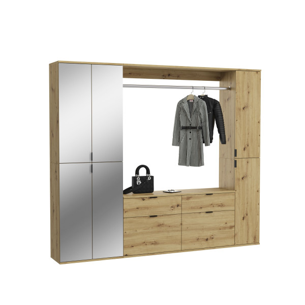 Garderobe PROJEKT X in Artisaneiche aus Dekor
