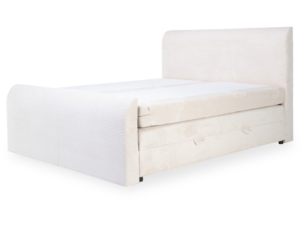 Boxspringbett COMISO in creme aus Stoff