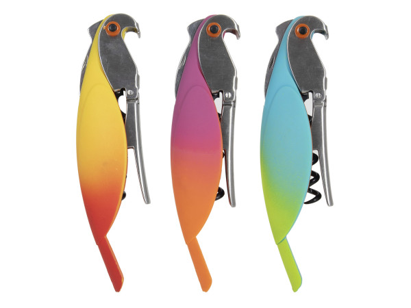 Flaschenöffner PARROT in mehrfarbig aus Materialmix