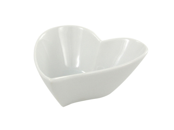 Dipschale HEART in weiß aus Porzellan