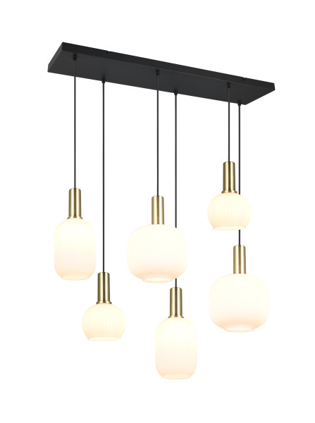 Pendelleuchte DIVA in messingfarben aus Materialmix