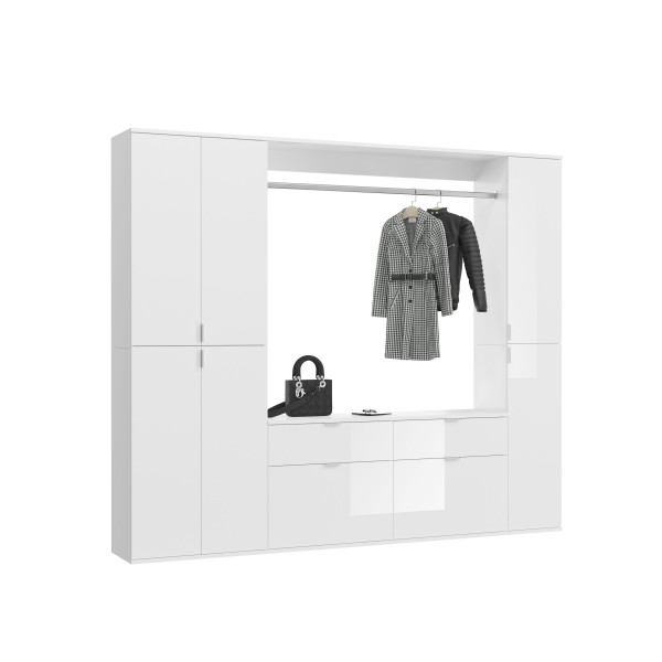 Garderobe PROJEKT X in weiß aus MDF furniert