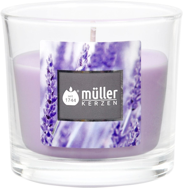 Duft-Kerzenglas LAVENDER in Flieder aus Wachs