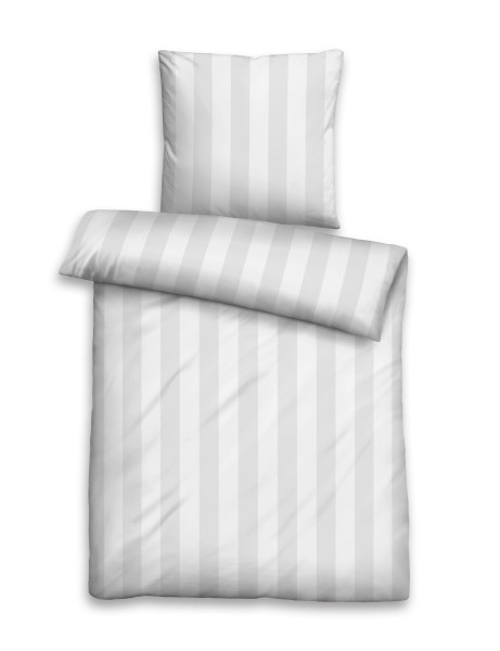 Bettwäsche SATIN sturmgrau in grau aus Baumwolle