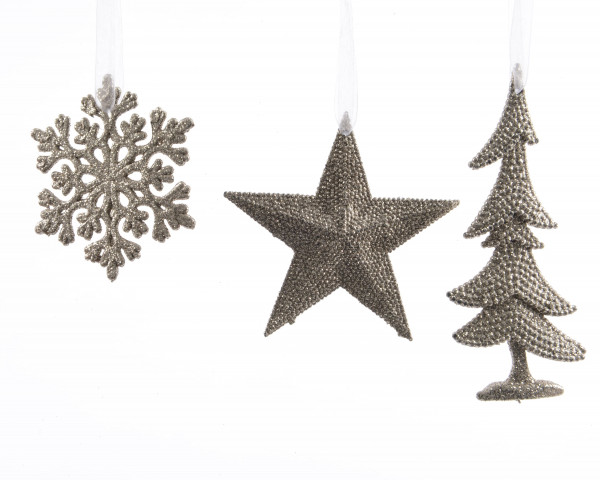 Hänger-Set GLITTER champagner
