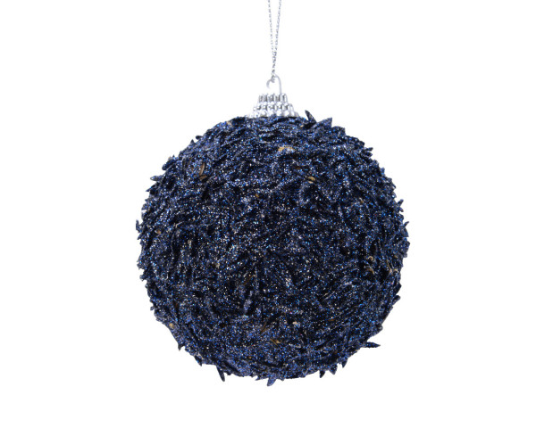 Weihnachtskugel LEO in blau aus Kunststoff