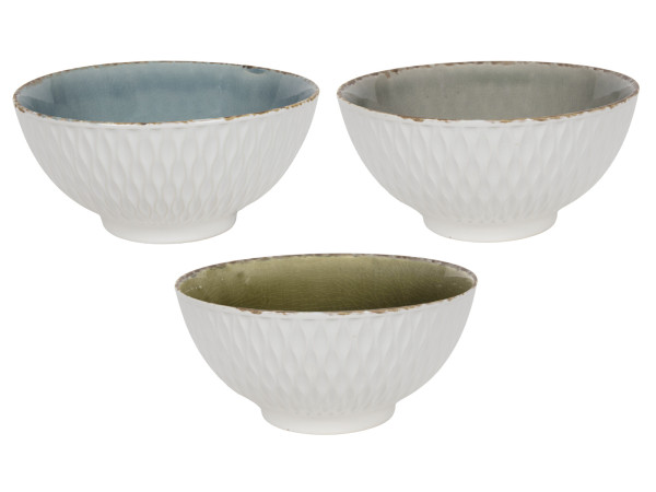 Müslischale EMBOSSED in mehrfarbig aus Steinzeug