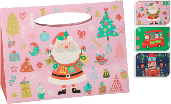Geschenktasche SANTA in mehrfarbig aus Papier