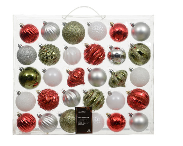 Weihnachtskugel-Set MIX in mehrfarbig aus Kunststoff