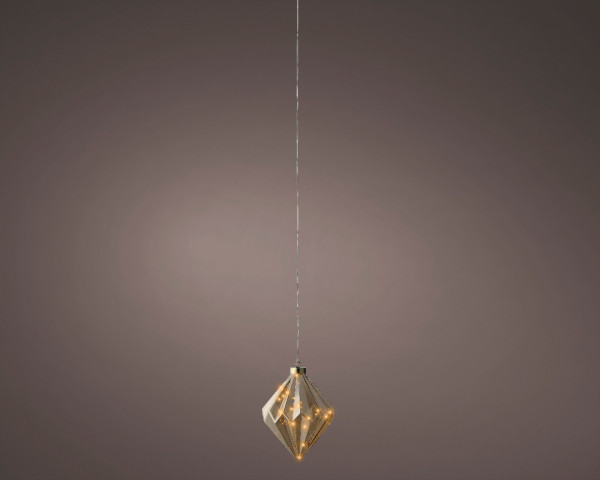 Leuchtobjekt LED DIAMANT in amber aus Glas