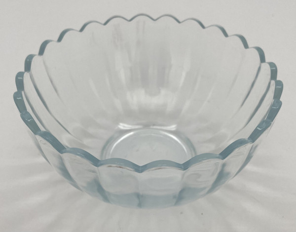 Schale RIBBED in transparent aus Glas