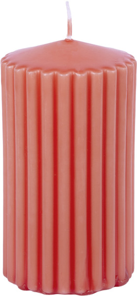 Stumpenkerze RILLE orange