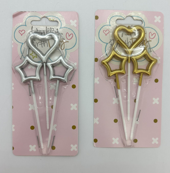 Kerzen-Set HEART &amp; STARS