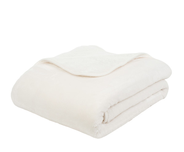 Decke PREMIUM wollweiss in wollweiss aus Polyester