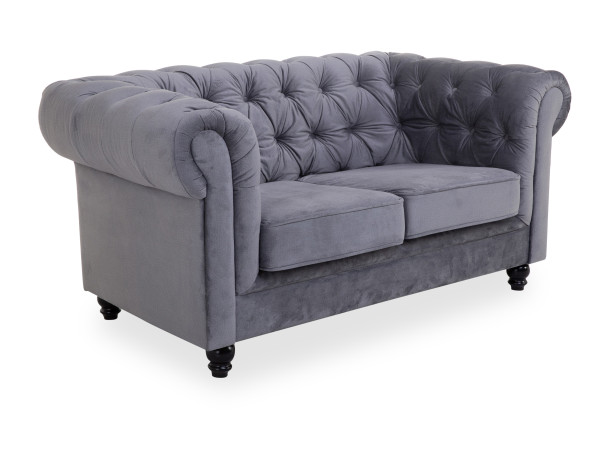 Sofa 2 Sitzer VAIDA in grau aus Stoff