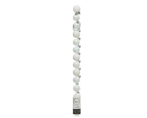 Weihnachtskugel-Set X-MAS weiß in schwarz aus Kunststoff