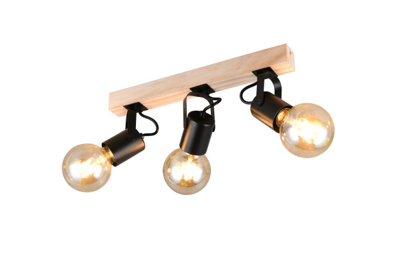 Wand-/Deckenspot LYNAR in schwarz aus Metall