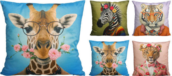 Kissen ANIMALS in mehrfarbig aus Polyester