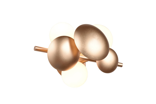 Wandleuchte BUBBLE in goldfarben aus Materialmix
