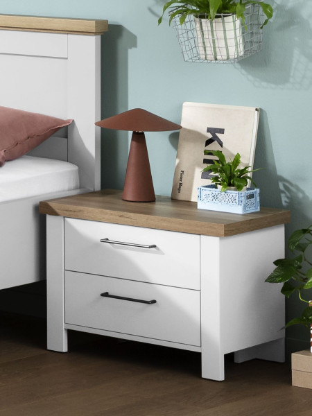 Nachtkonsole LIVIN ASMARA in weiß aus Dekor