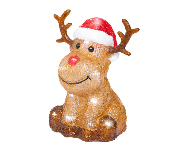Dekofigur LED RENTIER in braun aus Acryl