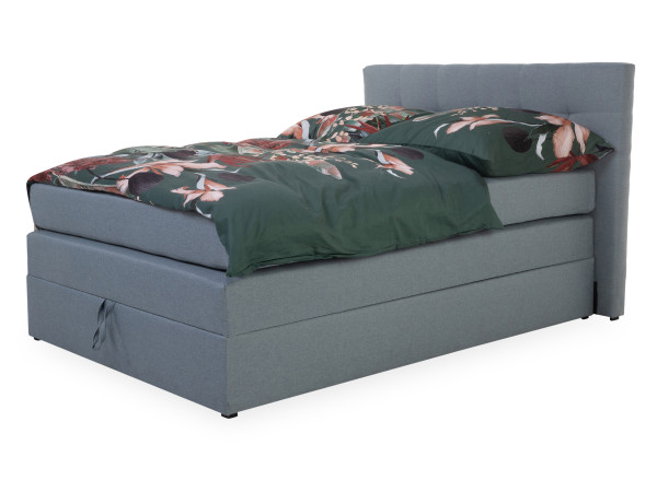 Boxspringbett EILEEN in blau aus Stoff