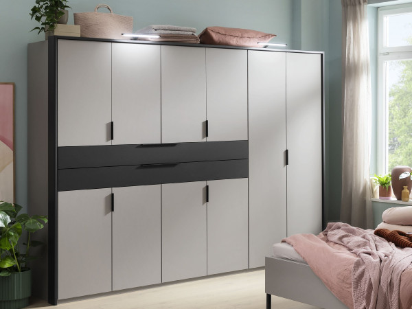Kleiderschrank WALEKA in grau aus Dekor