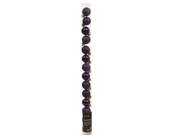 Weihnachtskugel-Set X-MAS in feige aus Kunststoff