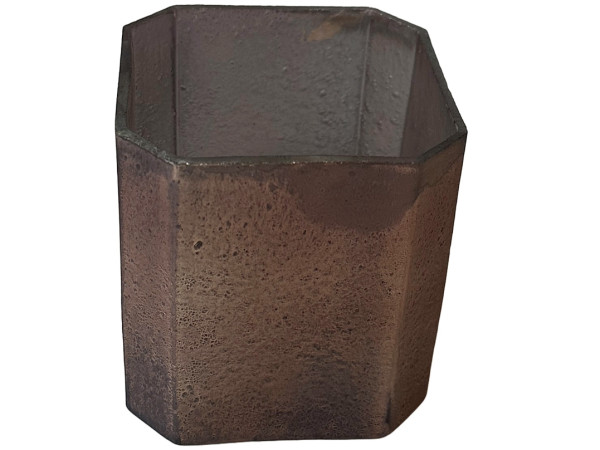 Teelichthalter WÜRFEL in Rost aus Glas