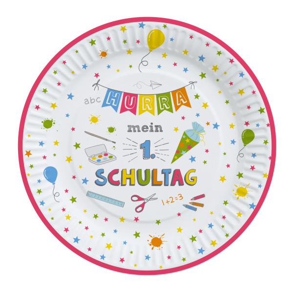 Pappteller-Set HURRA SCHULE in mehrfarbig aus Papier