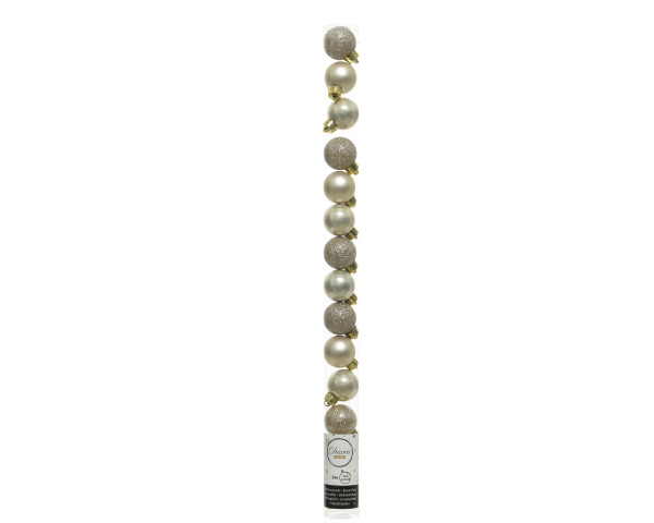 Weihnachtskugel-Set X-MAS in creme aus Kunststoff