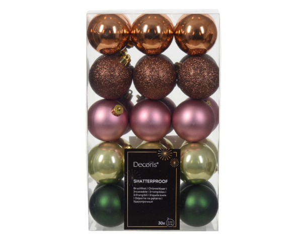 Weihnachtskugel-Set GRACE in mehrfarbig aus Kunststoff