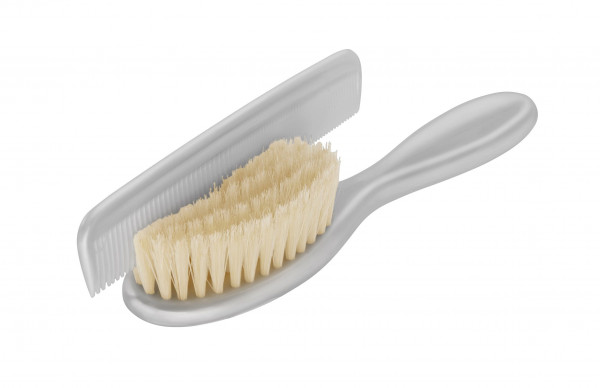 Kamm & Bürste in grau aus Kunststoff