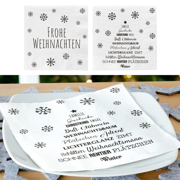 Servietten WEIHNACHTEN in mehrfarbig aus Papier