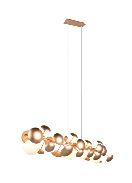 Pendelleuchte BUBBLE in goldfarben aus Materialmix