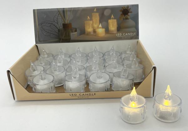 Teelicht LED ACRYL in transparent aus Acryl