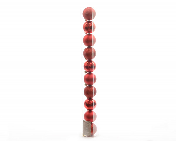 Weihnachtskugel-Set X-MAS rot in rot aus Kunststoff