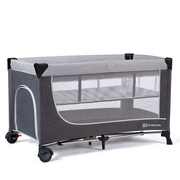Reisebett KINDERKRAFT LEODY in grau aus Materialmix