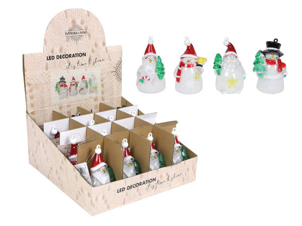 Dekofigur LED SANTA/SCHNEEMANN